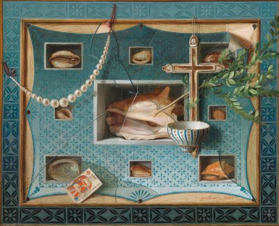 Trompe-L’oeil-Stillleben mit Kunstkammerobjekten von Gabriel Germain Joncherie